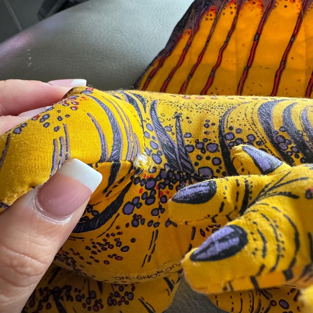 1992 Dimetrodon Applause plush Giant Dinosaur yellow pellet filled 28235 toy‎ - Picture 10 of 10